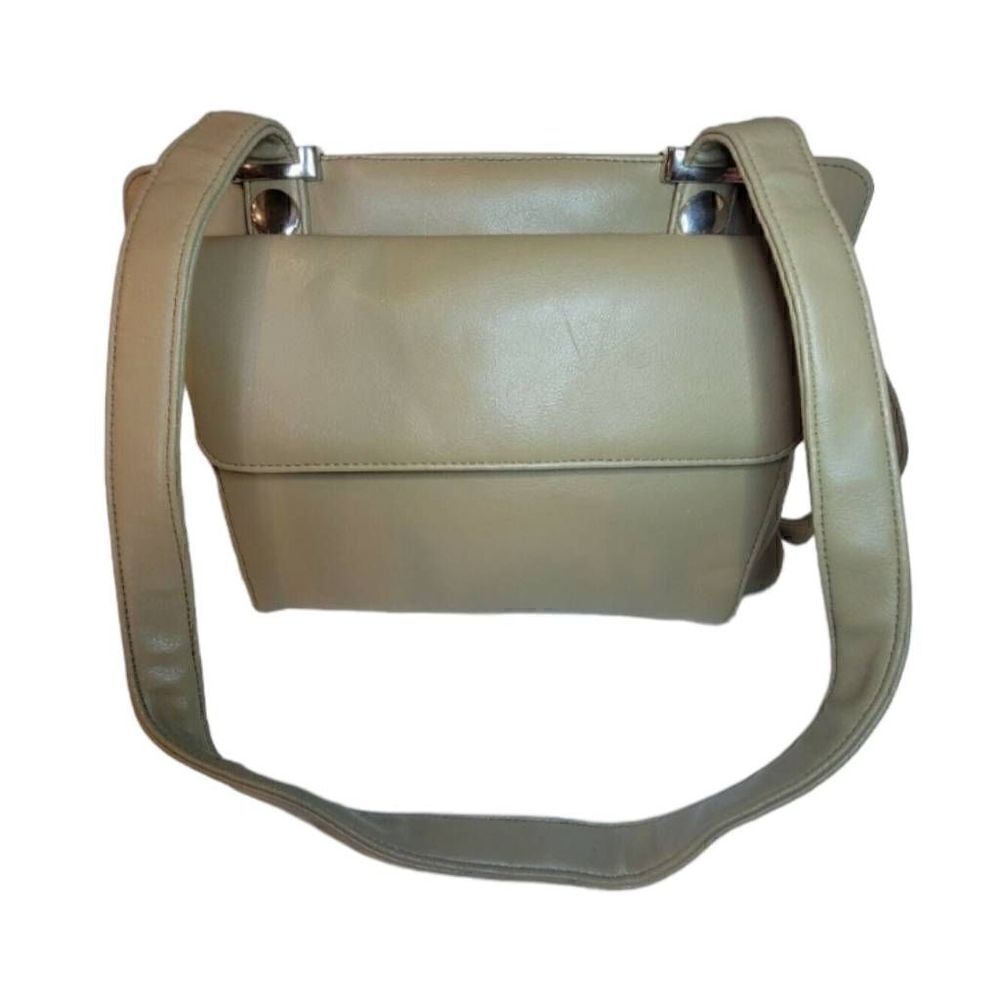 Koltov Collections Beige Organized Handbag Faux Leather Double Handles